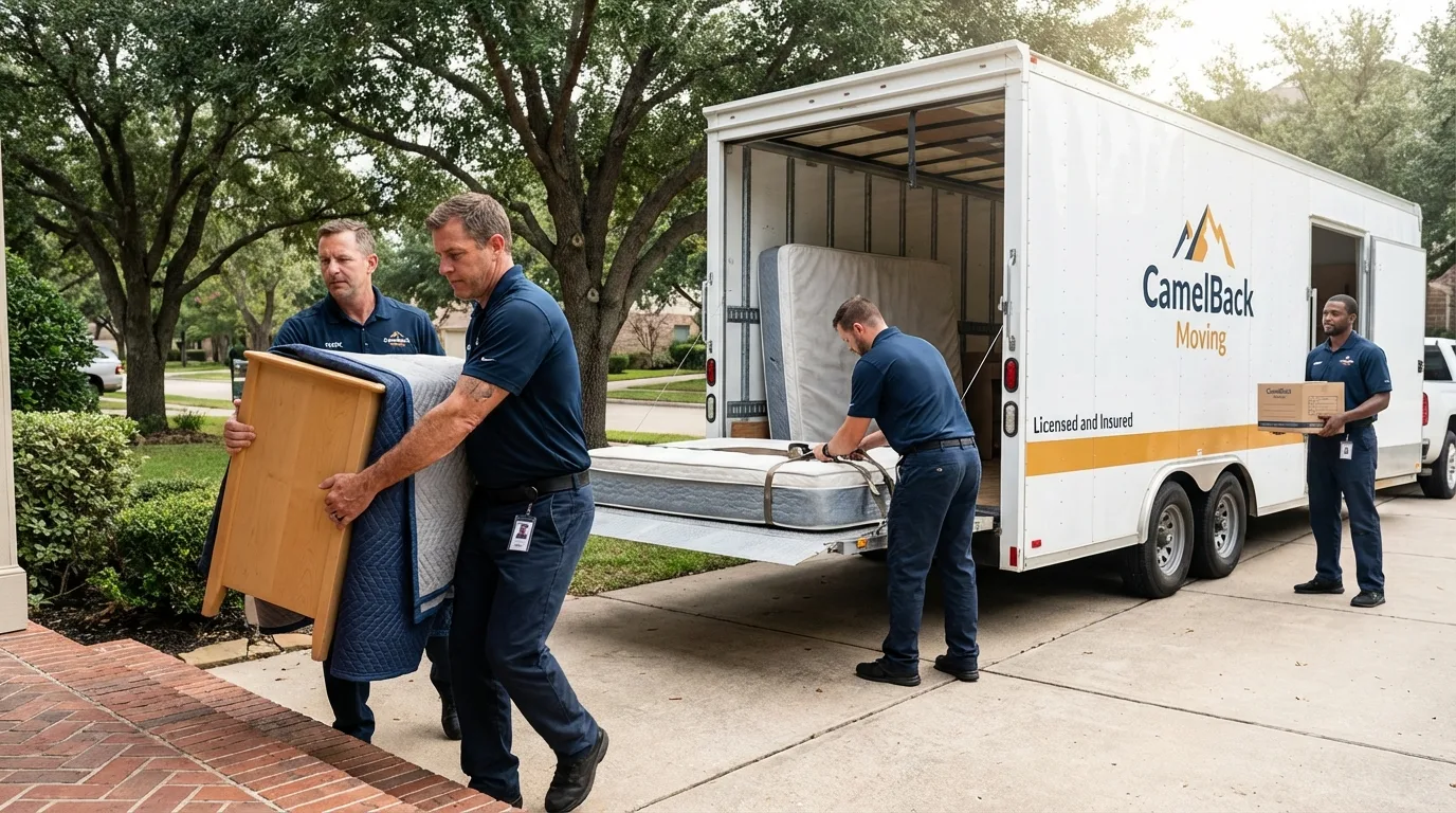Crew loading residential truck for cross-state move from Asbury Park, NJ